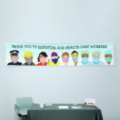 Bedankt essentiële en zorgverleners spandoek (Beurs)