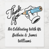 Bedankt Eten en Drinken Label Set Wijn Etiket (Enkel label)