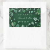 Bedankt Eucalyptus Woodland Rustic Wedding Green Rechthoekige Sticker (Tas)