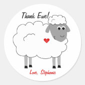 Bedankt Ewe Sheep Bedankt Sticker (Voorkant)