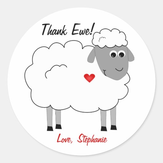Bedankt Ewe Sheep Bedankt Sticker (Voorkant)