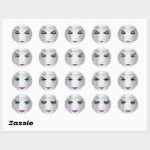Bedankt Eyelash Sweet 16th Pink Silver Ronde Sticker (Vel)