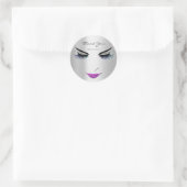 Bedankt Eyelash Sweet 16th Pink Silver Ronde Sticker (Tas)
