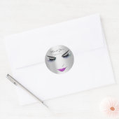 Bedankt Eyelash Sweet 16th Pink Silver Ronde Sticker (Envelop)