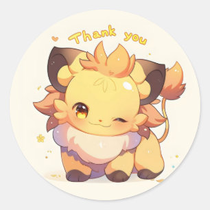 Bedankt Fantasy schattig dier Ronde Sticker