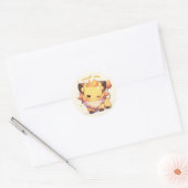 Bedankt Fantasy schattig dier Ronde Sticker (Envelop)