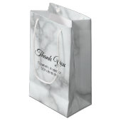 Bedankt Faux White Marble Elegant Verjaardagsfeest Klein Cadeauzakje (Voorkant Gekanteld)