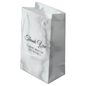 Bedankt Faux White Marble Elegant Verjaardagsfeest Klein Cadeauzakje (Achterkant Gekanteld)