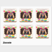 Bedankt Favor Happy Birthday Cupcakes Bunting Foto Vierkante Sticker (Vel)