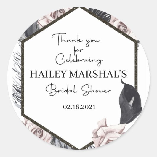 Bedankt, Favor Tag, Boho, VRIJGEZELLENFEEST Ronde Sticker (Voorkant)