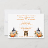 bedankt & Feest Thanksgiving QR code Stijlvol sina Kaart (Achterkant)