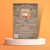 bedankt & Feest Thanksgiving rustieke QR code mode Kaart