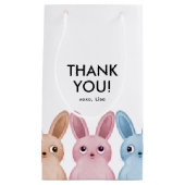 Bedankt feestgeschenk met schattige baby konijntje klein cadeauzakje (Voorkant)