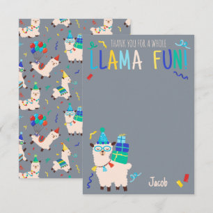 Bedankt Feestvierende Dieren Llama Verjaardag Jong