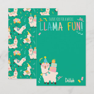 Bedankt Feestvierende Dieren Llama Verjaardagsmeis