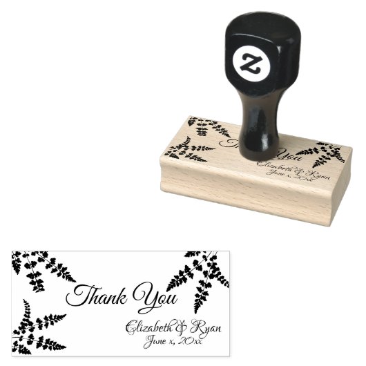 Bedankt, Ferns Botanical gepersonaliseerd Rubberstempel (Gestempeld)