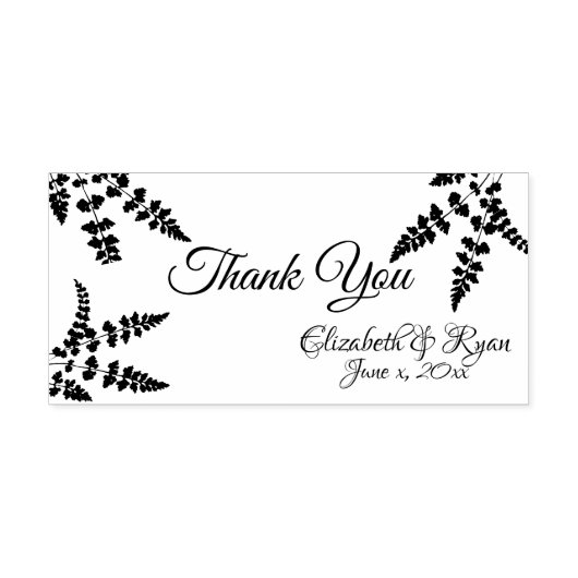 Bedankt, Ferns Botanical gepersonaliseerd Rubberstempel (Afrduk)