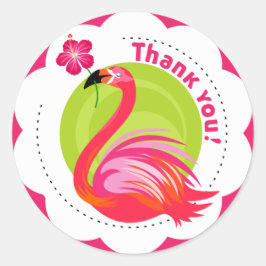 Bedankt Flamingo Emblem Ronde Sticker