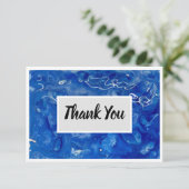 Bedankt Flat 3,5" x 5" Notecard - Blauw (Staand voorkant)