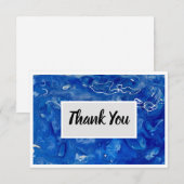 Bedankt Flat 3,5" x 5" Notecard - Blauw (Voorkant / Achterkant)