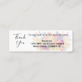 Bedankt Floral Artistieke kortingscode QR Insert Mini Visitekaartje (Voorkant)