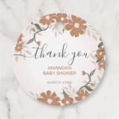 Bedankt Floral Baby in Bloom Shower Bedankjes Labels (Voorkant)