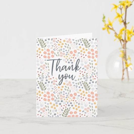 Bedankt Floral Kathrin Legg Groet Kaart (Gele Bloem)