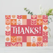 Bedankt! Floral Patchwork Flat Wenskaart (Staand voorkant)