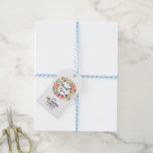"Bedankt" Floral Wreath Wedding Favor2 Cadeaulabel (Met Touw)