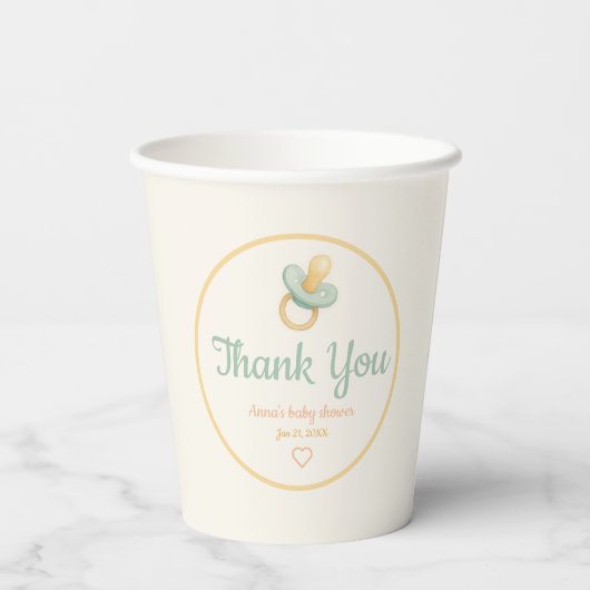 Bedankt fopspeen papieren bekers (Achterkant)