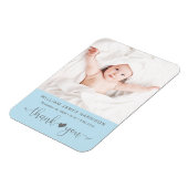 Bedankt Foto Blue Boy Birth Announement Magneet (Linkerzijde)