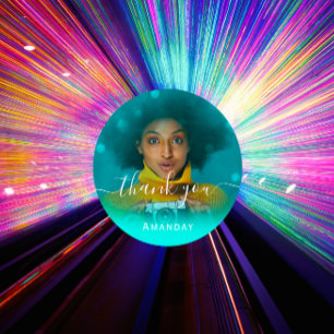 Bedankt Foto  Foto Bruiloft Sweet16 Afstudeerfeest Ronde Sticker