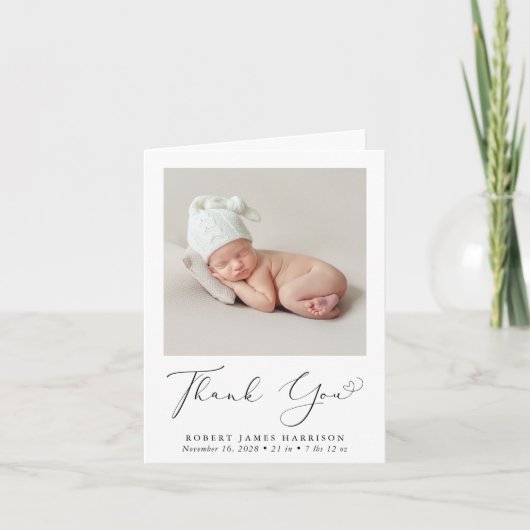Bedankt Foto geboorteaankondiging Notitiekaartje (Voorkant)