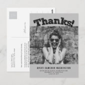Bedankt Foto modern Afstuderen Dank u Briefkaart (Voorkant / Achterkant)