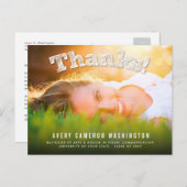 Bedankt Foto modern Afstuderen Dank u Briefkaart (Voorkant / Achterkant)