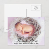 Bedankt Foto Nieuwe Baby Briefkaart (Voorkant / Achterkant)