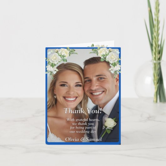 Bedankt - Foto op Cobalt Blue & White Roses (Voorkant)