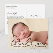 Bedankt Foto van de geboorte Briefkaart (Voorkant / Achterkant)