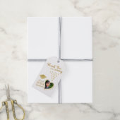 Bedankt Foto Wit en Goud 2025 Afstuderen Cadeaulabel (Met Touw)