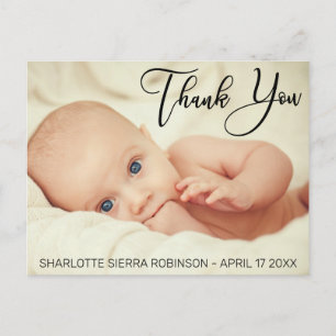 Bedankt Foto Zachte Moderne Baby Briefkaart