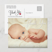 Bedankt | Foto Zachte Moderne Baby Briefkaart (Voorkant / Achterkant)