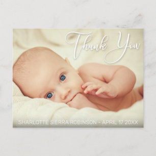 Bedankt Foto Zachte Moderne Baby Briefkaart