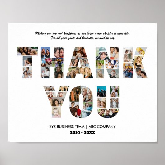 Bedankt Fotocollage Collage Afscheid Gepensioneerd Poster (Voorkant)