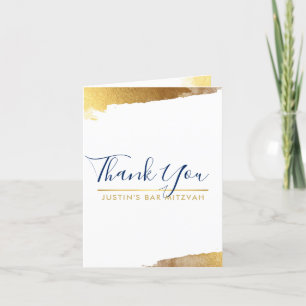 BEDANKT FOTOKAART verguld gouden marine script