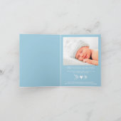 Bedankt Foto's Heart Blue Baby Birth Aankondiging (Binnen)