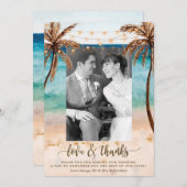 bedankt foto's strand tropische bruiloft (Voorkant / Achterkant)