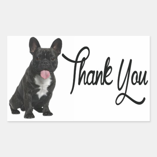 Bedankt Franse Bulldog Puppy Dog Sticker (Voorkant)
