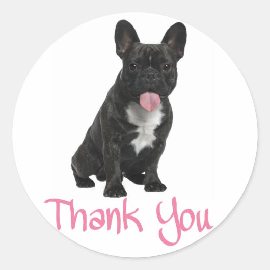Bedankt Franse Bulldog Puppy Dog Sticker (Voorkant)