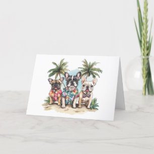 Bedankt Franse Bulldogs met Hawaiiaanse Shirten