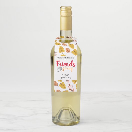 Bedankt Friendsgiving Gift Flessenhanger (Op fles)